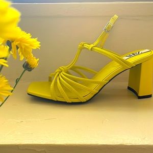 Yellow High Heeled Sandal